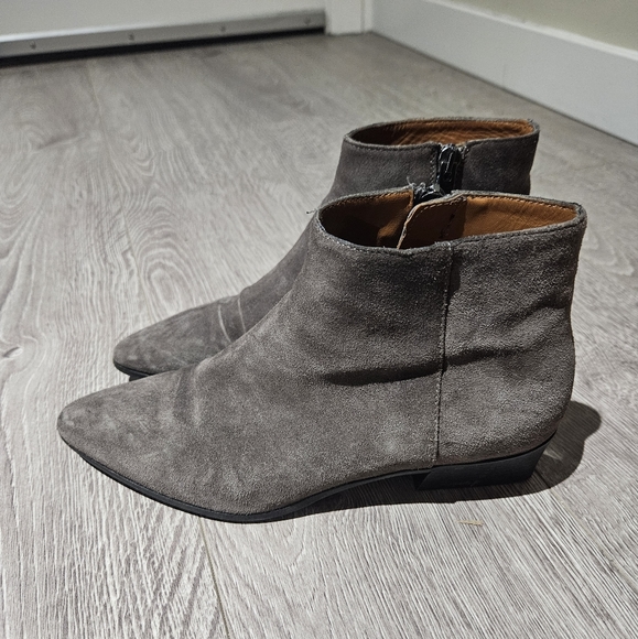 Aquatalia Taupe Suede Booties/Ankle Boots - Picture 3 of 8